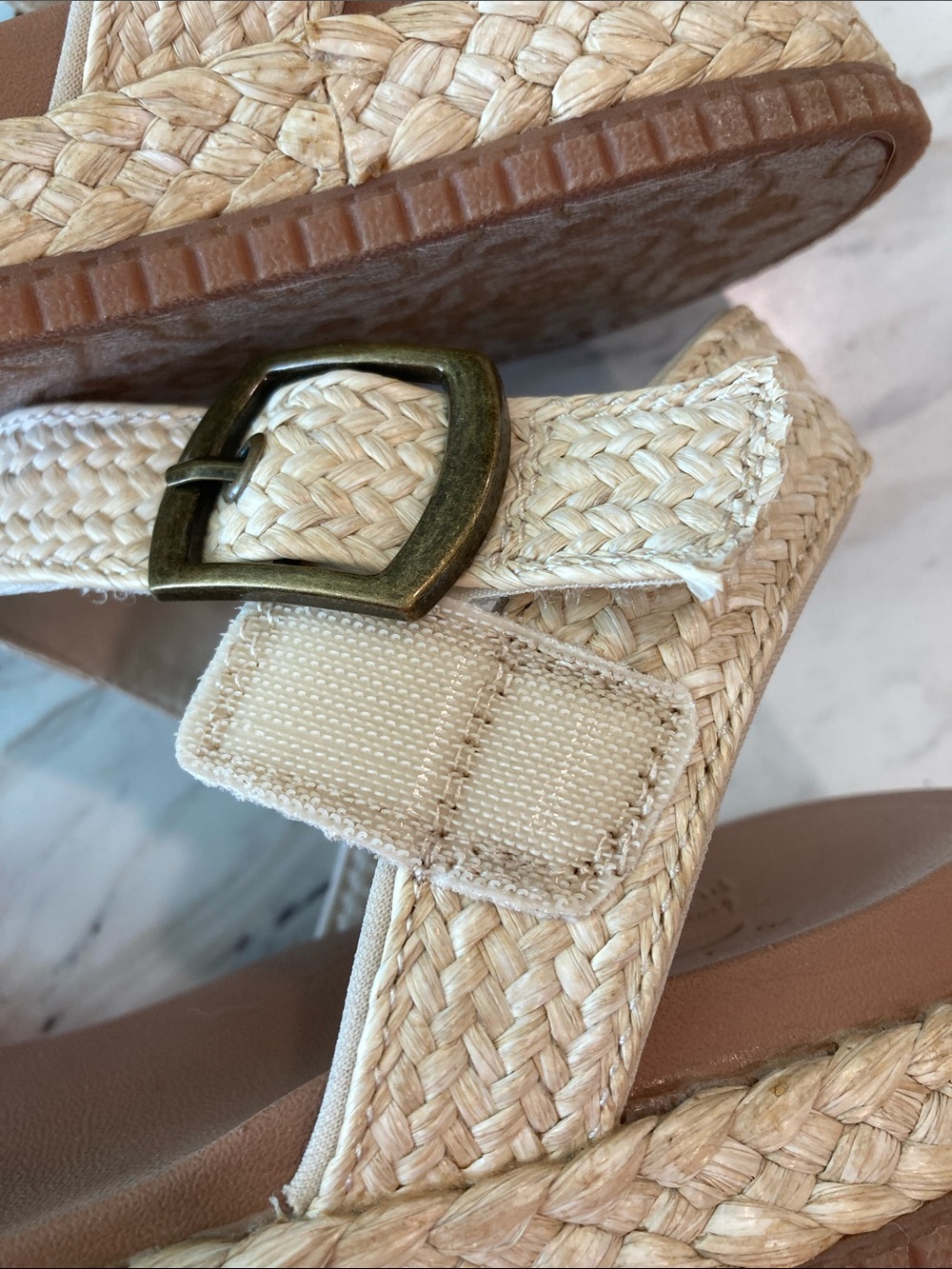 Skechers BOBS Raffia Storm Sandals 8 Plush Foam - Picture 4 of 8
